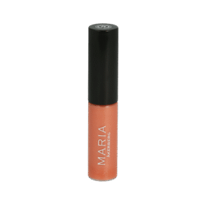 Maria Åkerberg lip gloss i genomskinlig förpackning med svart kork. Skimrande aprikosrosa läppglans, 6 ml.