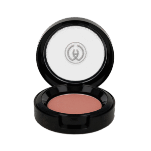 Maria Åkerberg naturligt ekologisk blush i svart förpackning med genomskinligt lock. 2,5 g puderrouge i varm ljusrosa nyans.
